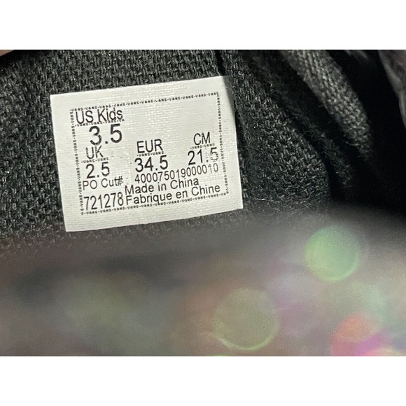 Vans Black Rainbow Glitter Sneakers Youth Size 3.5 - Picture 8 of 8